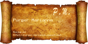 Purger Marianna névjegykártya
